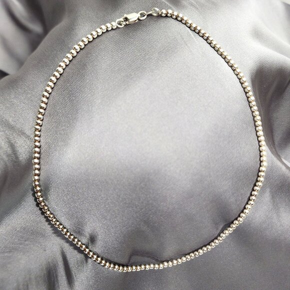 Jewelry - Delicate Sterling Silver Pearl Bead 925 ITALY T Necklace 14.75"
